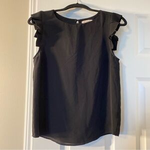 Black Monteau Top with Ruffle Sleeves